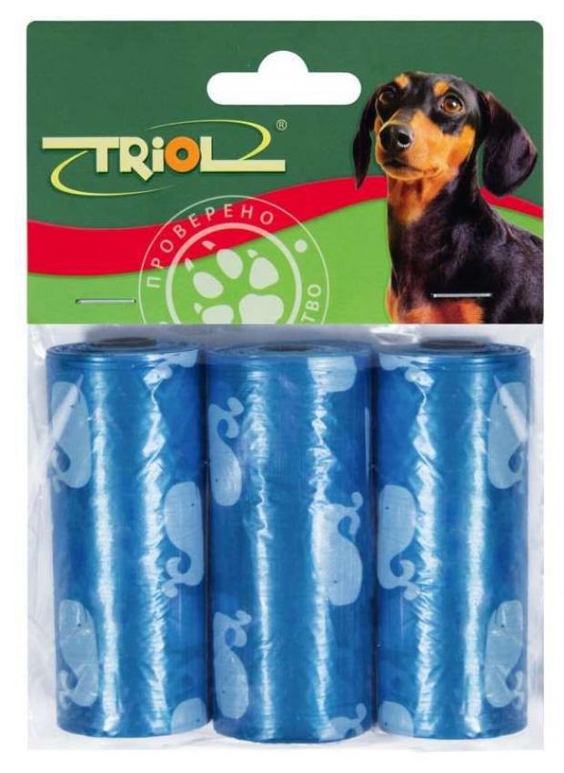 Пакеты для уборки за собакой Triol сменные гигиенические, 3 упаковки glad for pets экологичные пакеты для отходов для домашних животных лаванда 360 пакетов