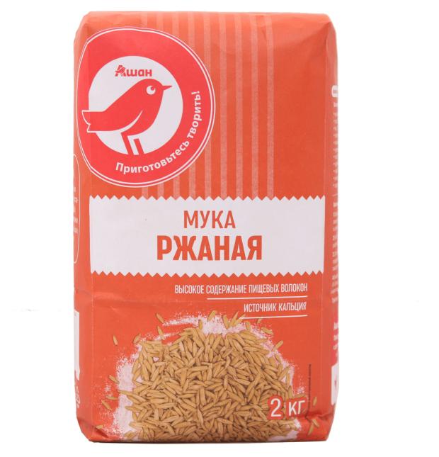 Мука АШАН Красная птица ржаная,2кг