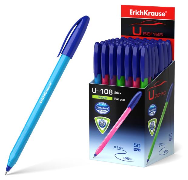 

Ручка шариковая ErichKrause U-108 Neon Stick 1.0 Ultra Glide Technology синяя, 1 шт