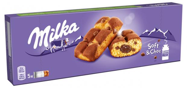 Пирожное Milka бисквитное с шоколадной начинкой, 175 г