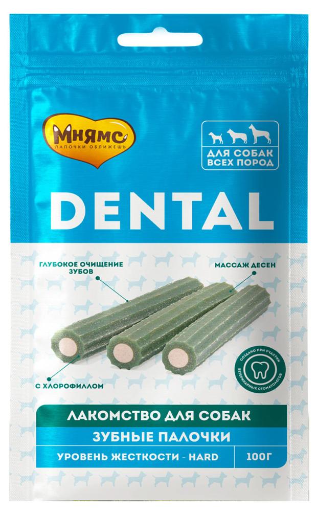 

Лакомство для собак Мнямс Dental Зубные палочки с хлорофиллом, 100 г