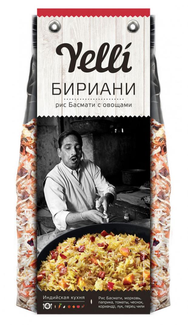 Рис Yelli Бириани басмати с овощами, 250 г готовое блюдо увелка dinner express рис с куриной грудкой и овощами 250 г