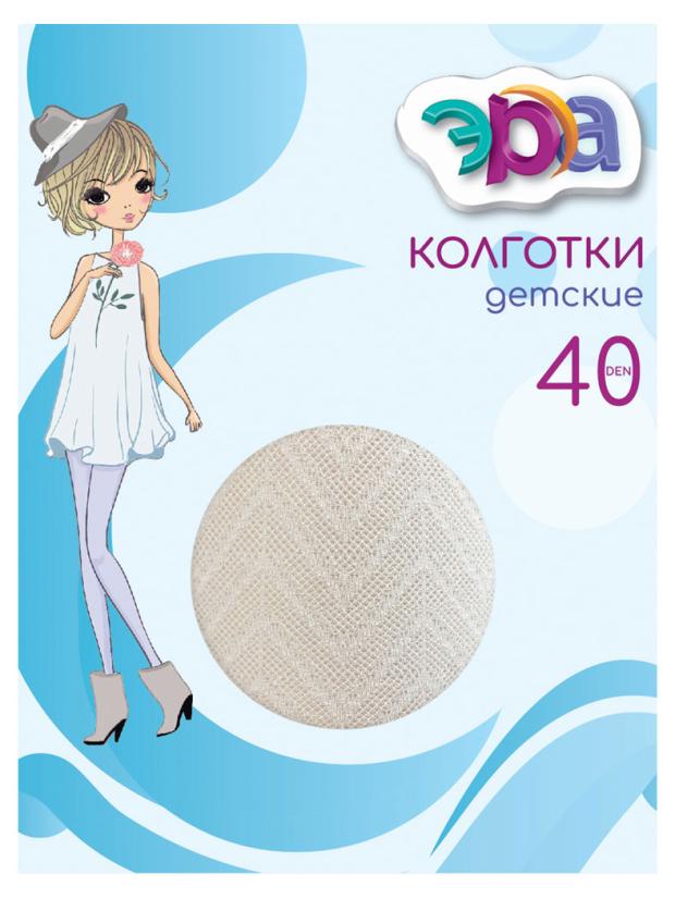 

Колготки для девочек ЭРА П31-210 Галочки 40 ден белые, р 8-10