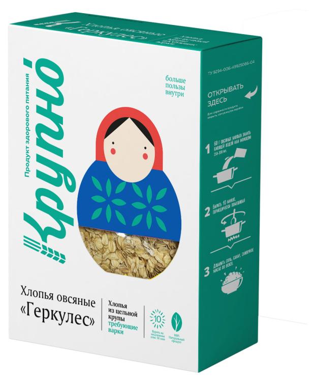 Хлопья овсяные Крупно Геркулес Крупно, 400 г