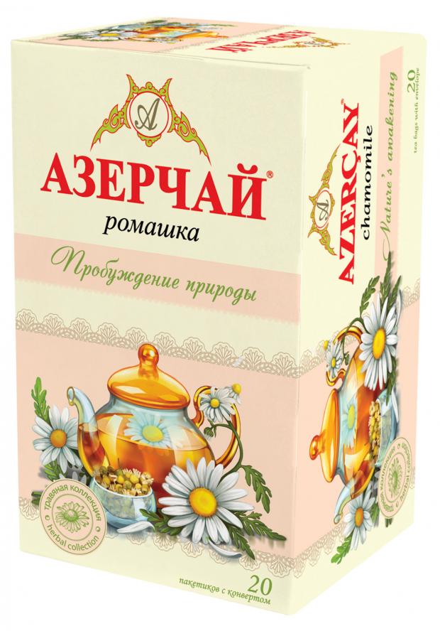 Чай зеленый Азерчай Пробуждение природы чайный напиток с ромашкой, 20x1,8 г