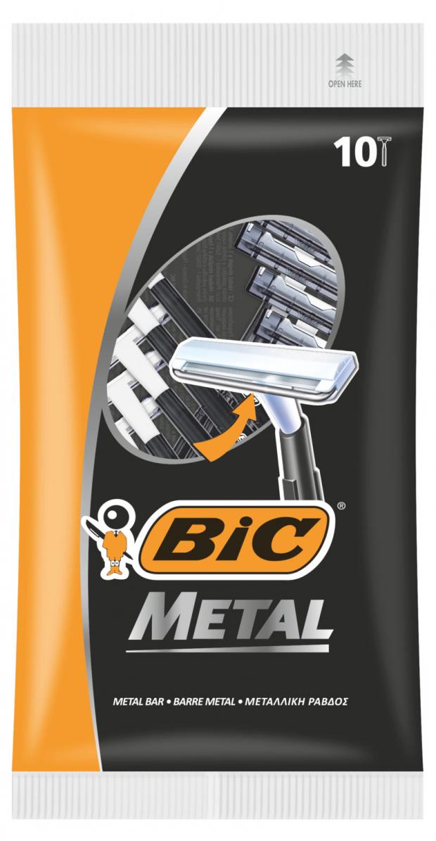 Бритва мужская одноразовая, BIC Metal, 10 шт