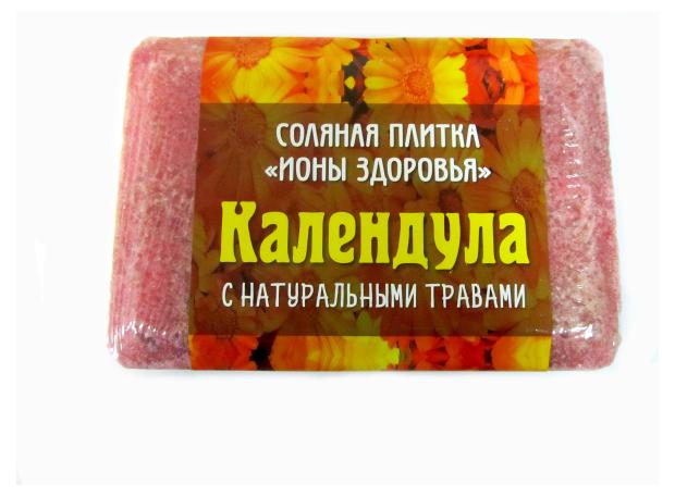 Cоляная плитка для бани и сауны OBSI с натуральной травой Календула, 1,3 кг