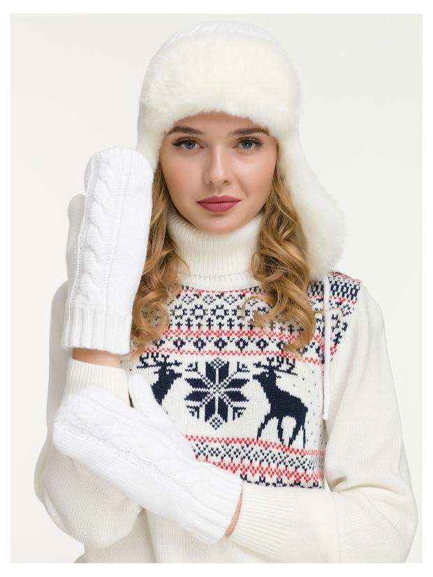 

Варежки женские Win&Wool АМ253 белый, р. 18