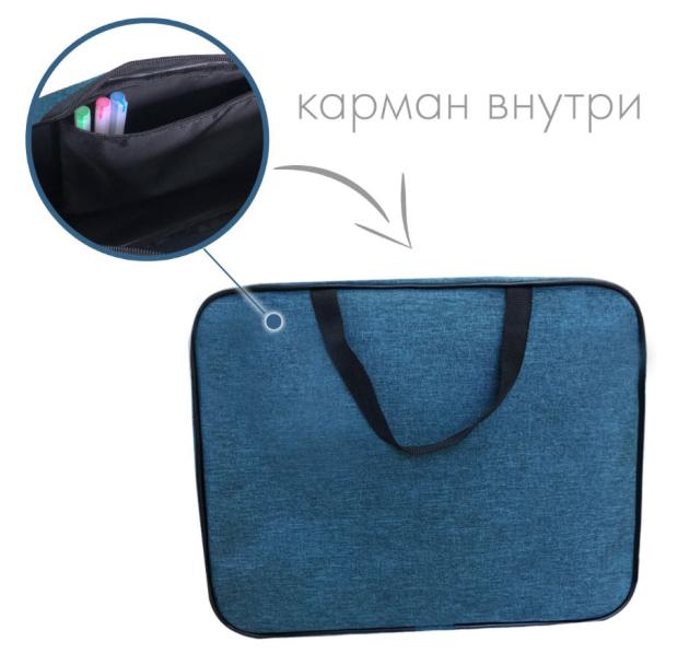 

Папка офисная Пчелка Премиум А4 аквамарин, 350х270х60 мм