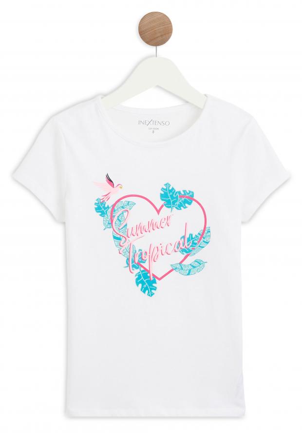 

Футболка для девочки InExtenso Summer tropical GIR_TOP0067 белая