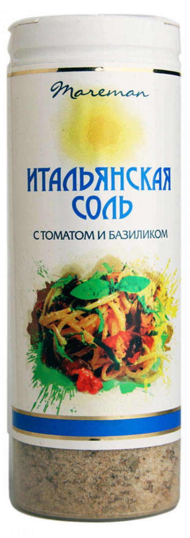 Соль Mareman морская итальянская с томатом и базиликом 140 г 93₽