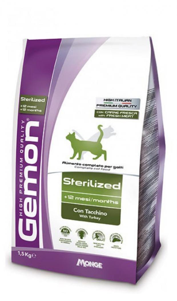 

Сухой корм для стерилизованных кошек Gemon Cat Sterilised с индейкой, 1,5 кг