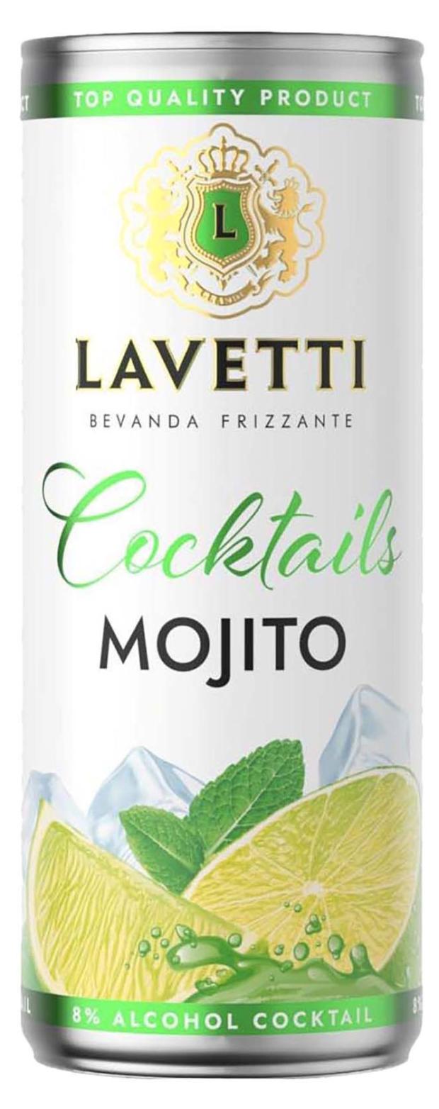 

Коктейль слабоалкогольный Lavetti Мохито газированный сладкий Россия, 0,25 л