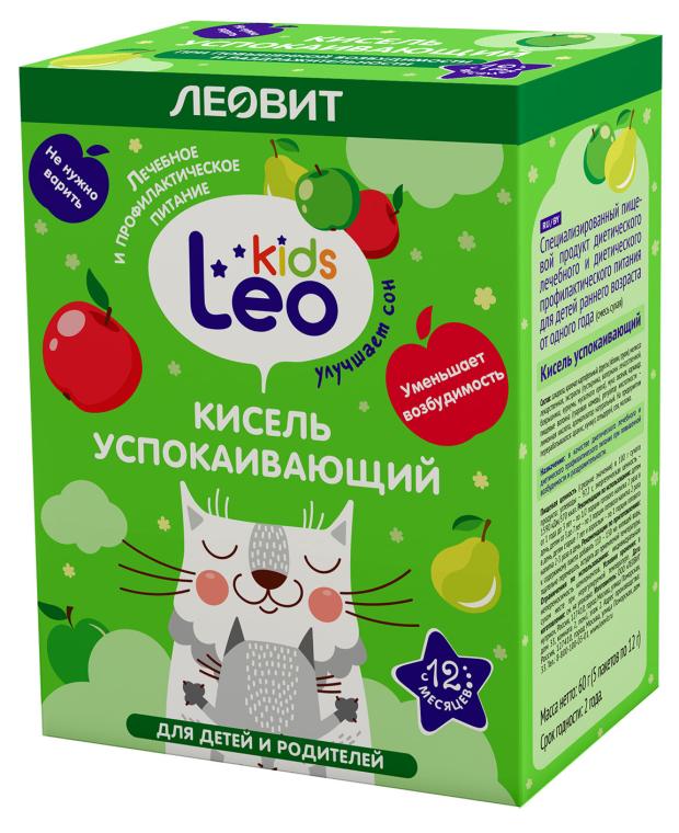 

Кисель Леовит Leo Kids Успокаивающий с 12 мес., 5х12 г