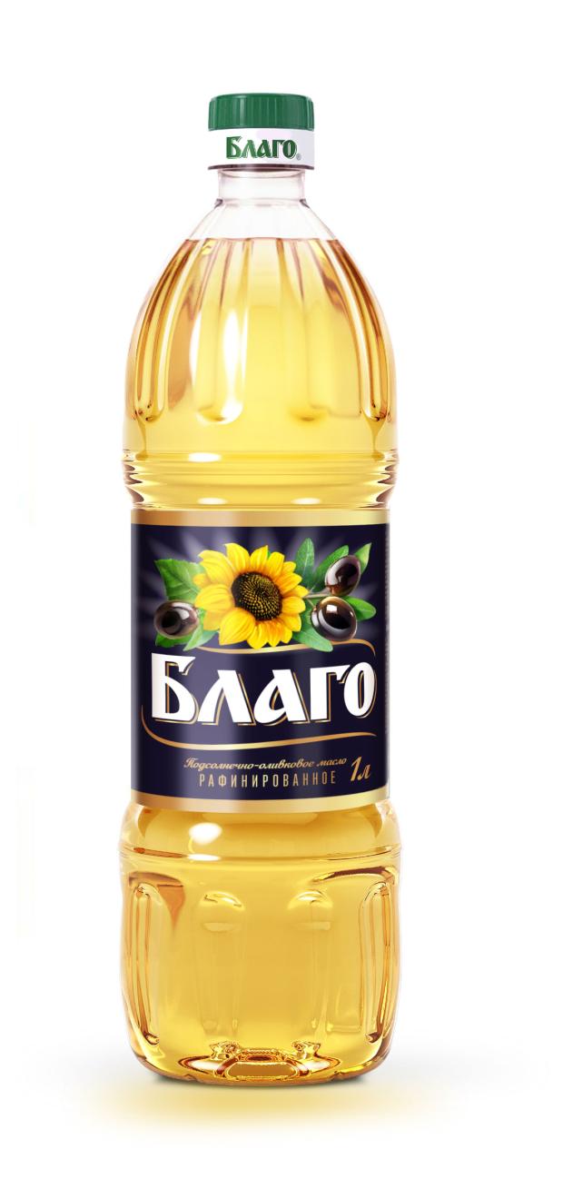 Масло подсолнечно-оливковое Благо рафинированное, 1 л