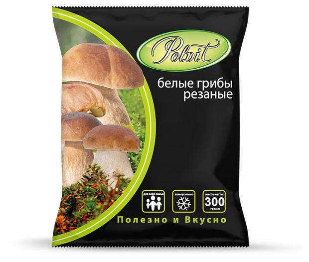 Грибы белые Polvit резаные замороженные, 300 г
