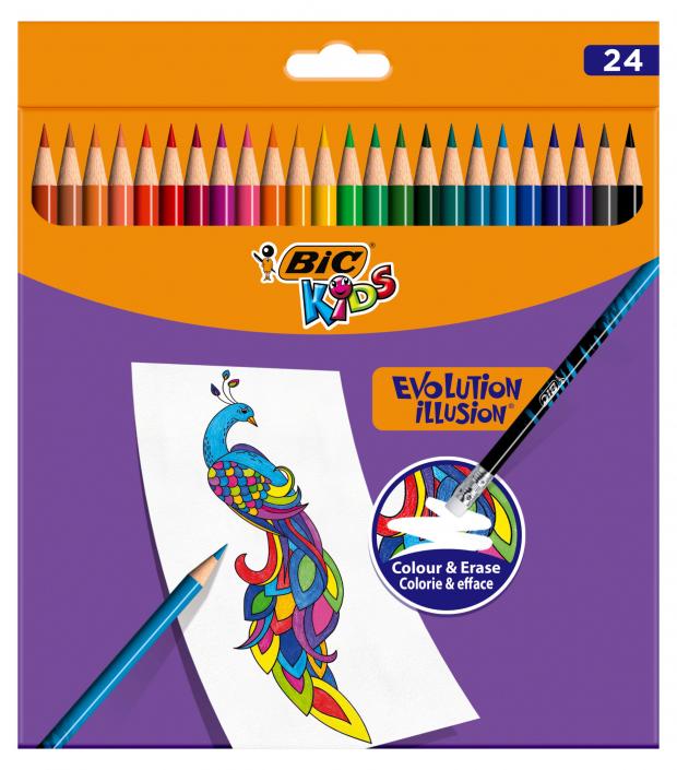 

Карандаши цветные BIC Kids Illusion, 24 шт