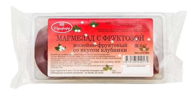 

Мармелад Шугарофф со вкусом клубники на фруктозе, 150 г