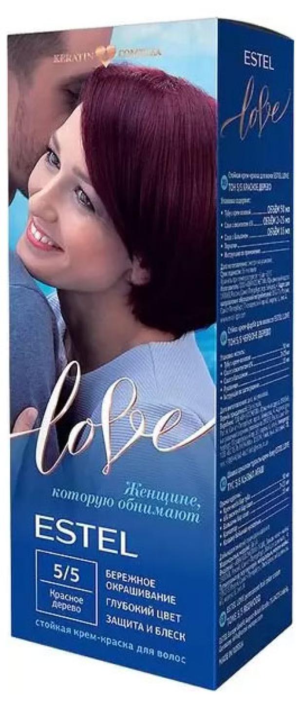 Волос лове. Эстель Love 5/5 красное дерево. Краска Estel Love 5/5 красное дерево. Estel Love красное дерево краска. Эстель лав красное дерево цвет волос.