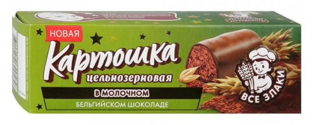 Десерт Картошка ЗГДиОП им.В.П.Пастухова цельнозерновая в молочном бельгийском шоколаде БЗМЖ, 60 г