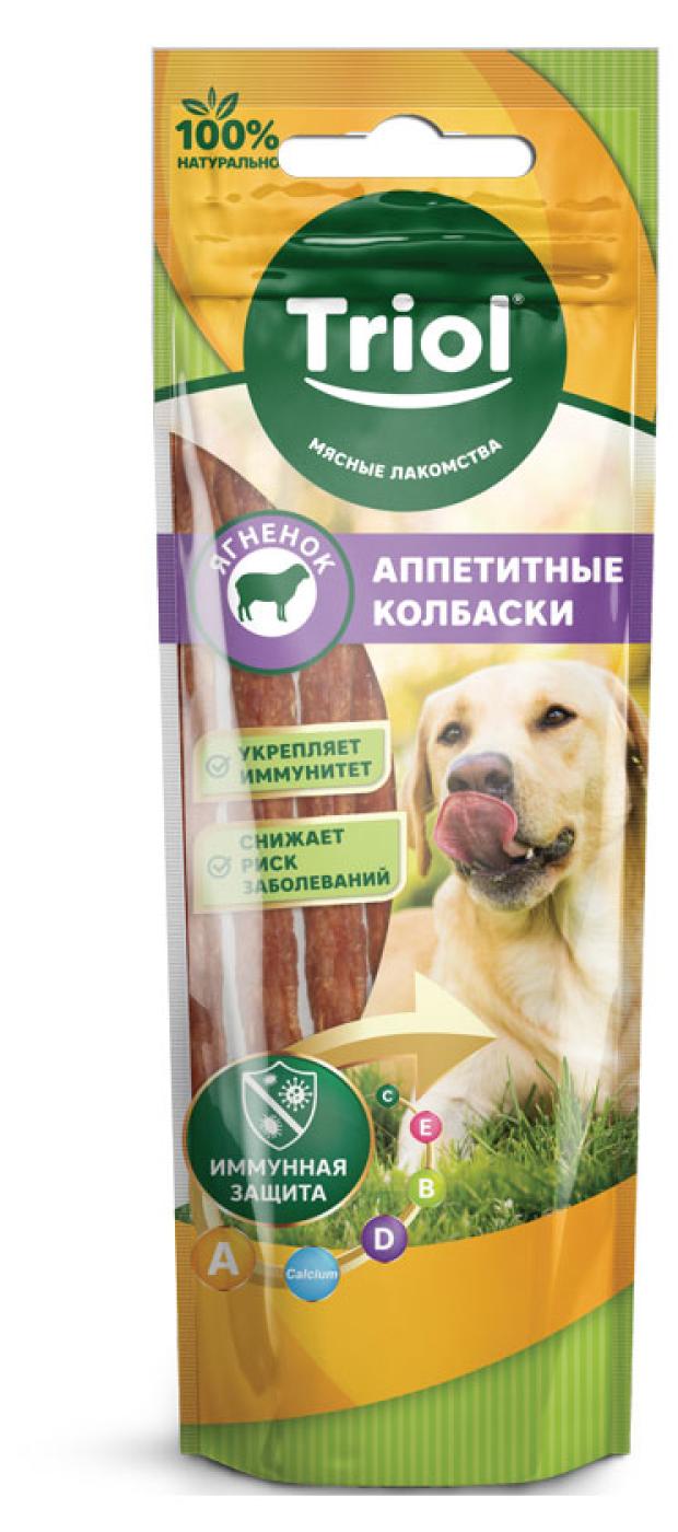 

Лакомство для собак Triol Аппетитные колбаски из ягненка, 40 г