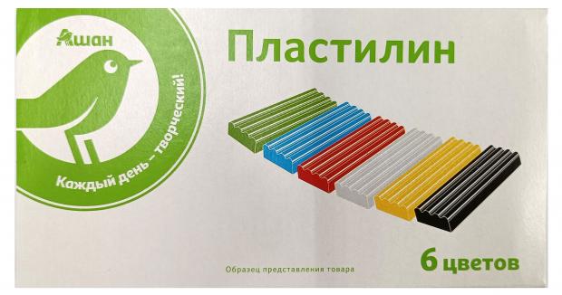 

Пластилин АШАН без стека, 6 цветов