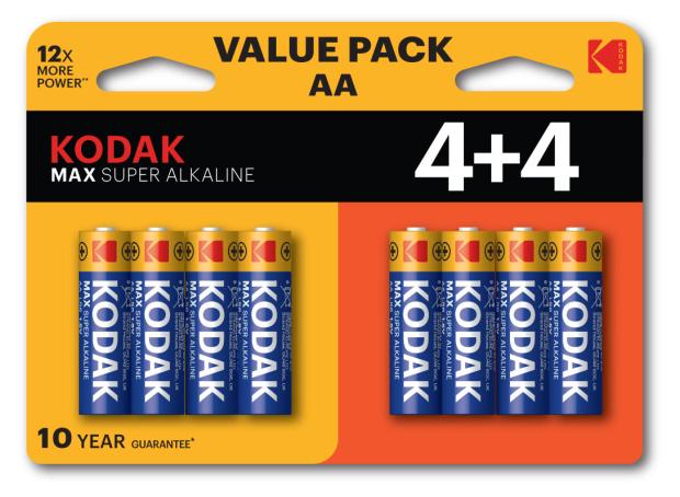 

Батарейки Kodak LR6 4+4BL MAX SUPER Alkaline AA
