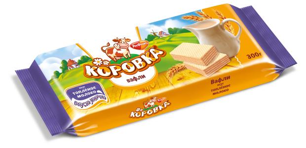 Вафли Рот Фронт Коровка топленое молоко, 300 г вафли коровка рот фронт вкус топленое молоко 300 г