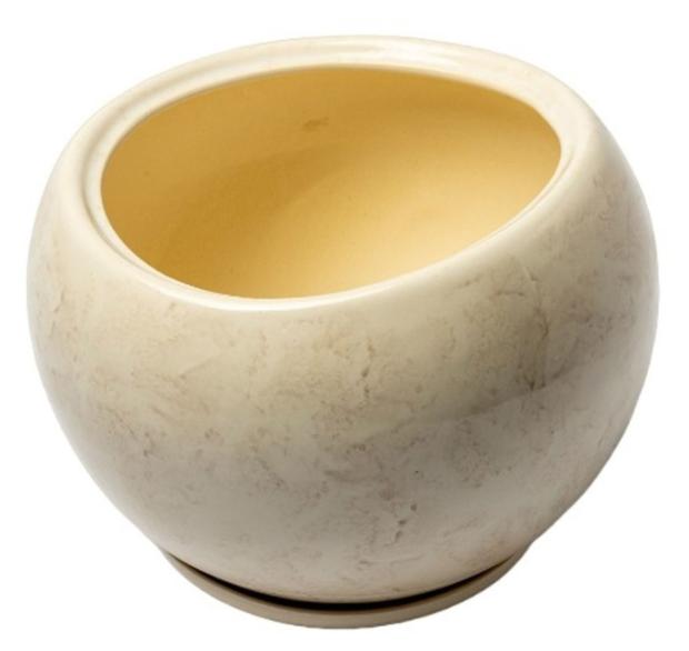 Горшок для цветов Котовский Фаянс Адель 1 бело-серый, 15 л