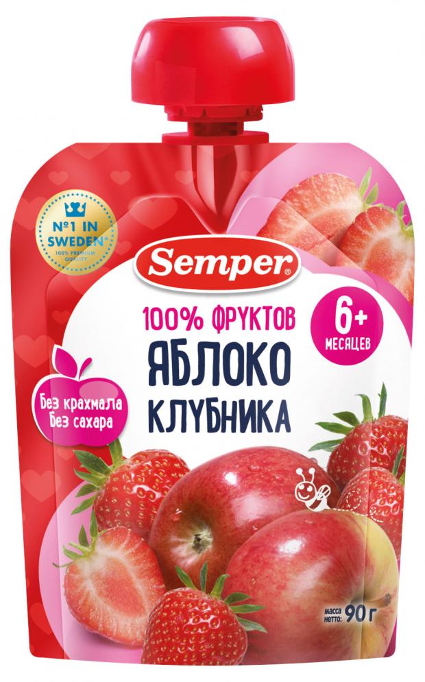 

Пюре Semper яблоко клубника с 6 мес., 90 г