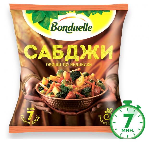 Смесь овощная Bonduelle Овощи пряные по-индийски Сабджи Блюда готовые быстрозамороженные, 400 г