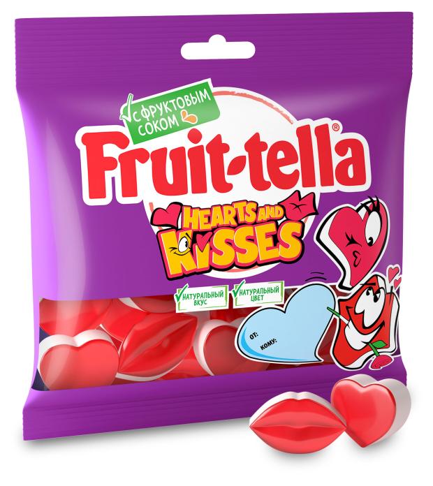 Мармелад жевательный Fruittella Hearts & Kisses, 100 г