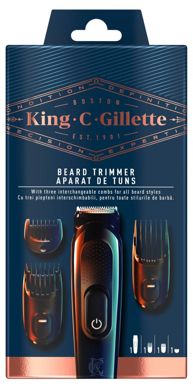 

Триммер для бороды King C. Gillette мужской с 3 насадками