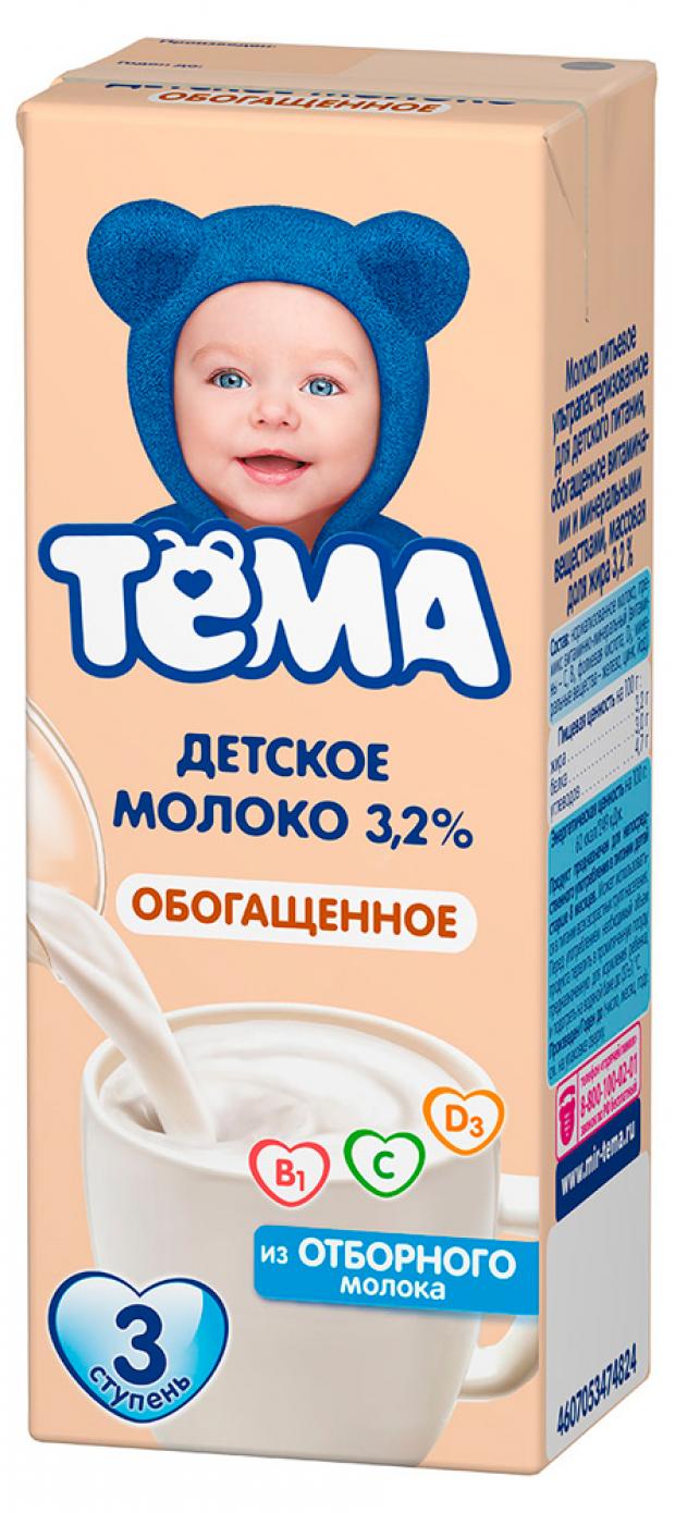 

Молоко «Тема» ультрапастеризованное обогащенное 3.2%, 200 мл