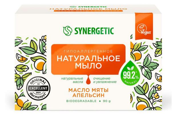 

Мыло туалетное Synergetic масло мяты и апельсин, 90 г