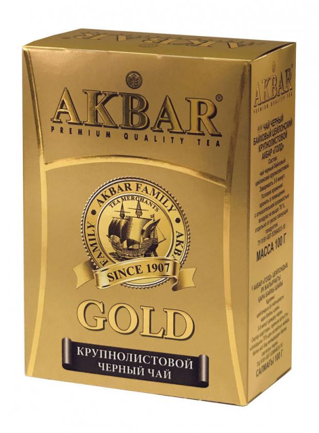 Чай черный AKBAR Gold крупнолистовой, 100 г чай черный akbar цейлонский крупнолистовой 250 г