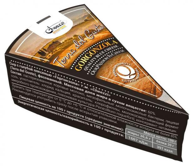 

Сыр мягкий Cheezzi Terra del Gusto Горгонзола с голубой плесенью БЗМЖ, 60% 100 г