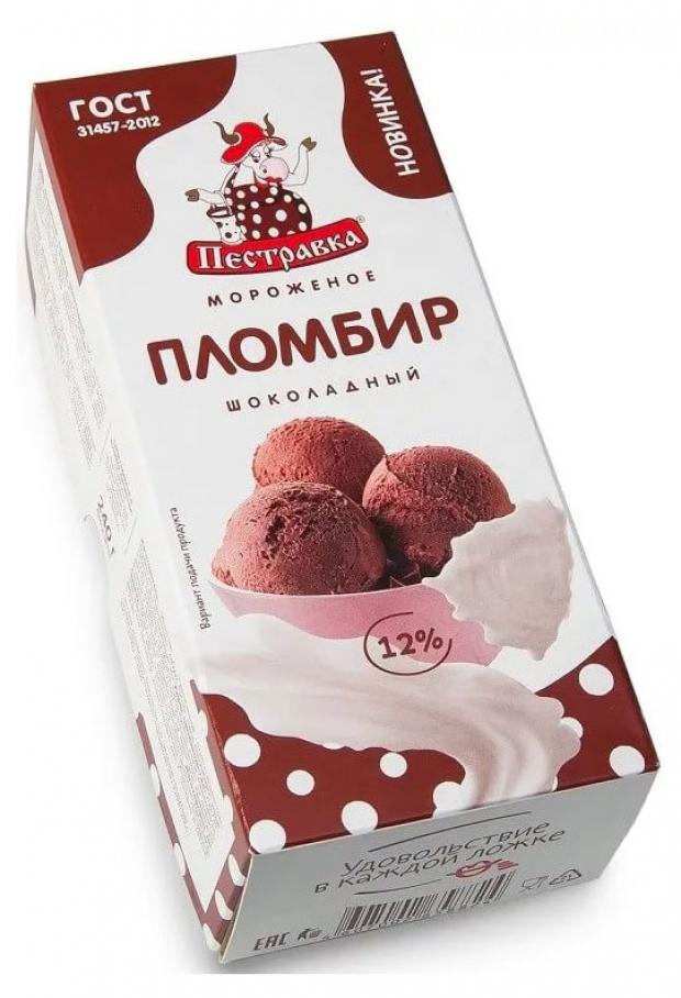 Мороженое пломбир Пестравка брикет шоколадный БЗМЖ, 12% БЗМЖ, 240 г