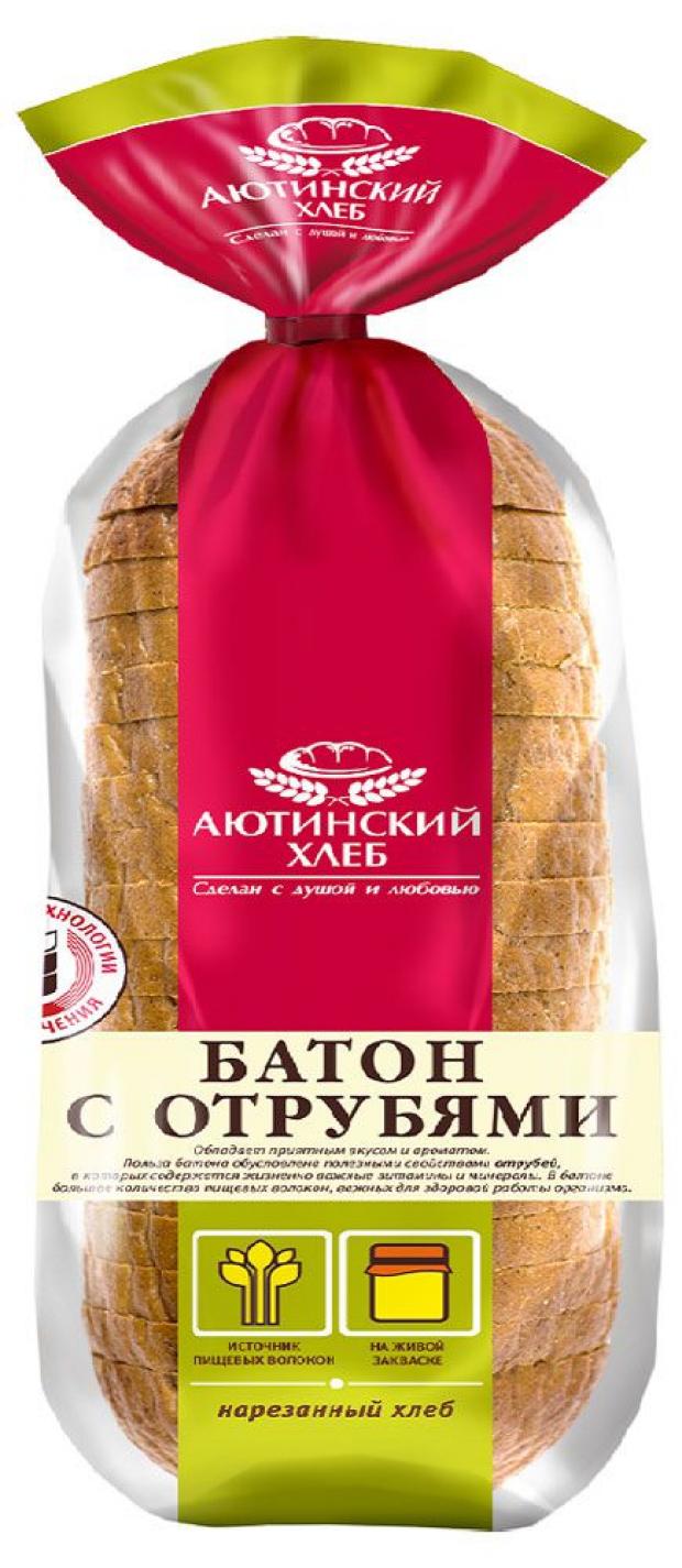 Батон с отрубями Аютинский хлеб нарезка, 440 г