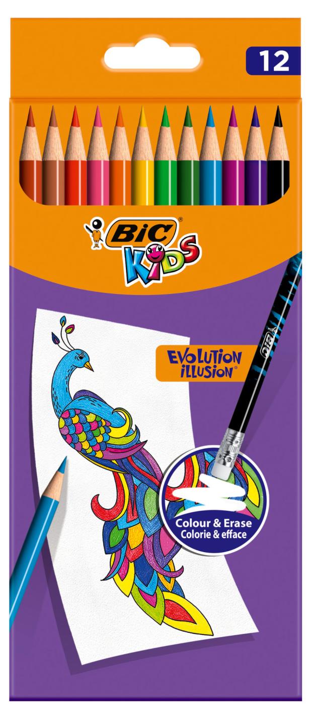 Набор цветных карандашей BIC Kids Evolution Illusion, 12 цветов