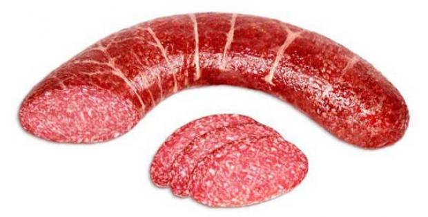 Колбаса сырокопченая Козелки Пикантная Загорская (1-1,7 кг), 1 упаковка ~ 1,5 кг