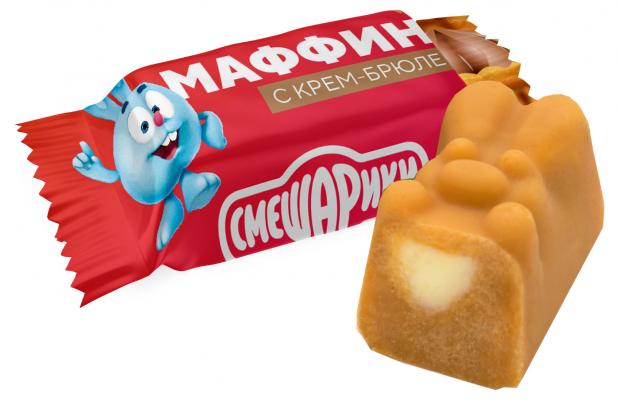 Конфеты Смешарики Маффин с крем-брюле, вес