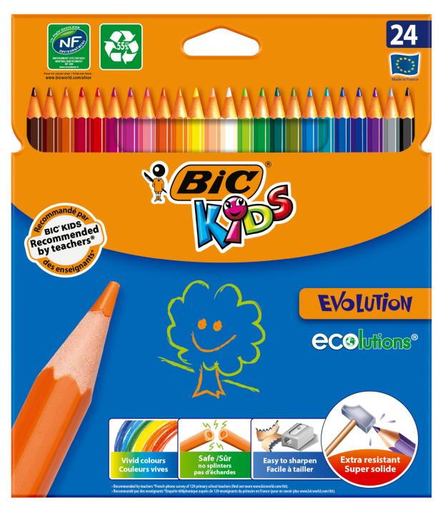 Цветные карандаши BIC Kids Evolution, 24 шт