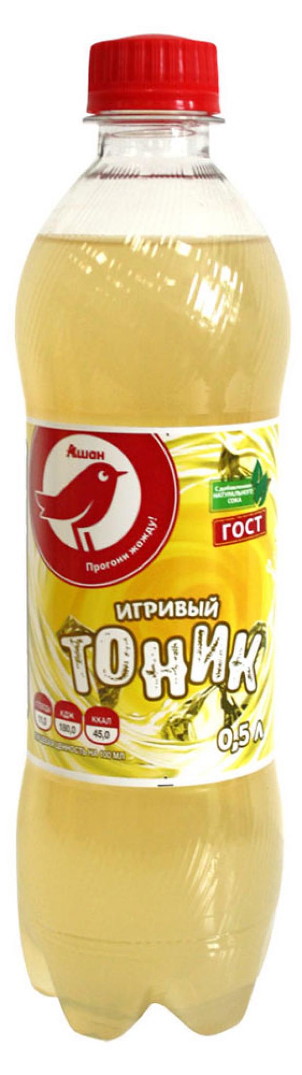 

Напиток сильногазированный АШАН Тоник безалкогольный, 500 мл