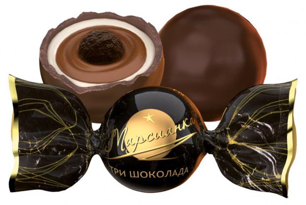 Конфеты Марсианка Три шоколада с кремовой начинкой, вес