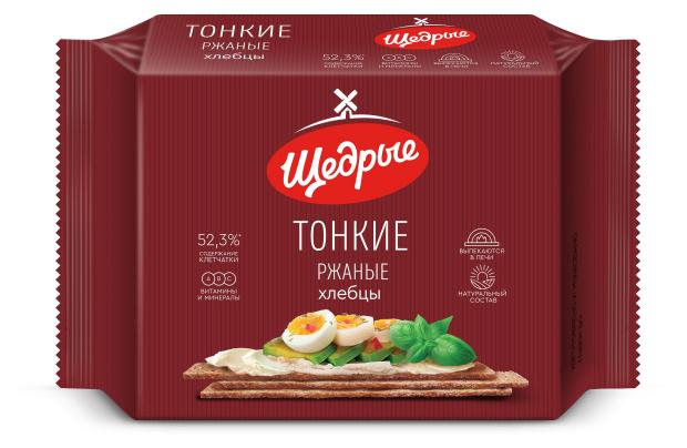 Хлебцы ржаные Щедрые тонкие, 170 г