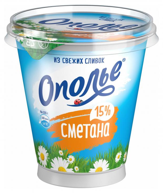 Сметана Ополье 15%, 300 г