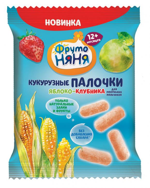 

Палочки кукурузные «ФрутоНяня» яблоко клубника с 12 мес., 20 г