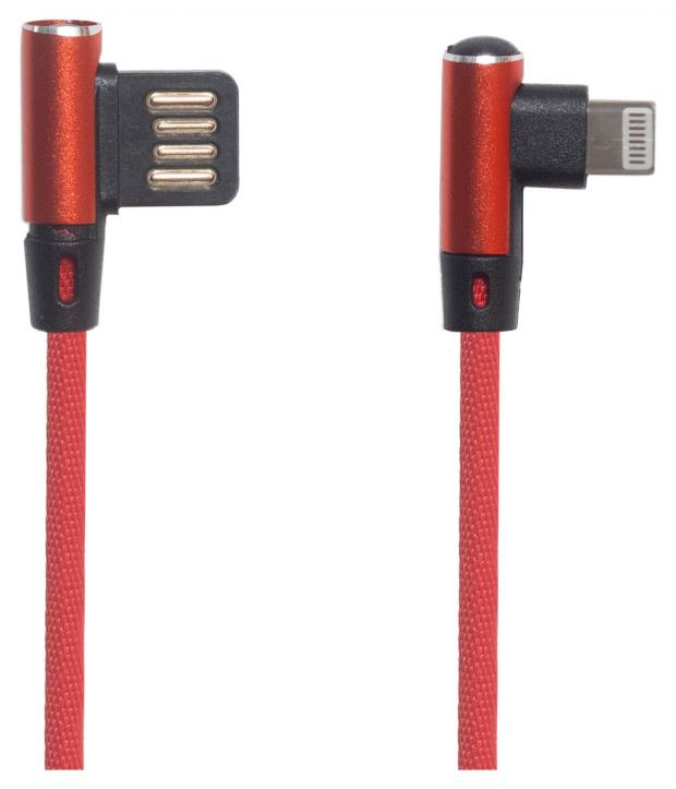 

USB кабель "LP" для Apple Lightning 8 pin оплетка Т-порт 1 м. (красный)