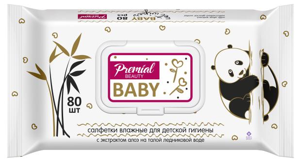 

Салфетки влажные для детской гигиены Premial с алое-вера, 80 шт